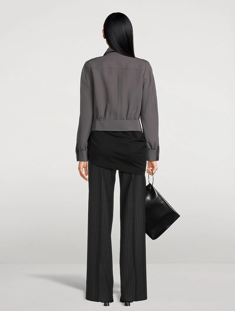 Fitted Gabardine Casual Jacket