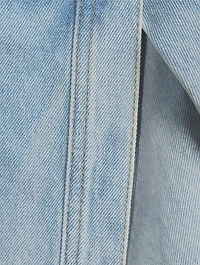 Pleated Asymmetrical Denim Skirt
