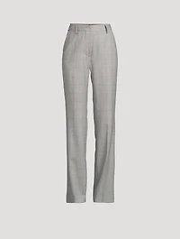 Pulla Wool Trousers Windowpane Check Print