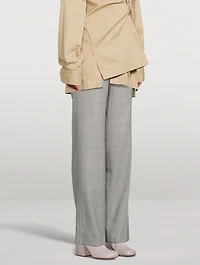 Pulla Wool Trousers Windowpane Check Print