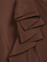 Crepe One-Shoulder Gown