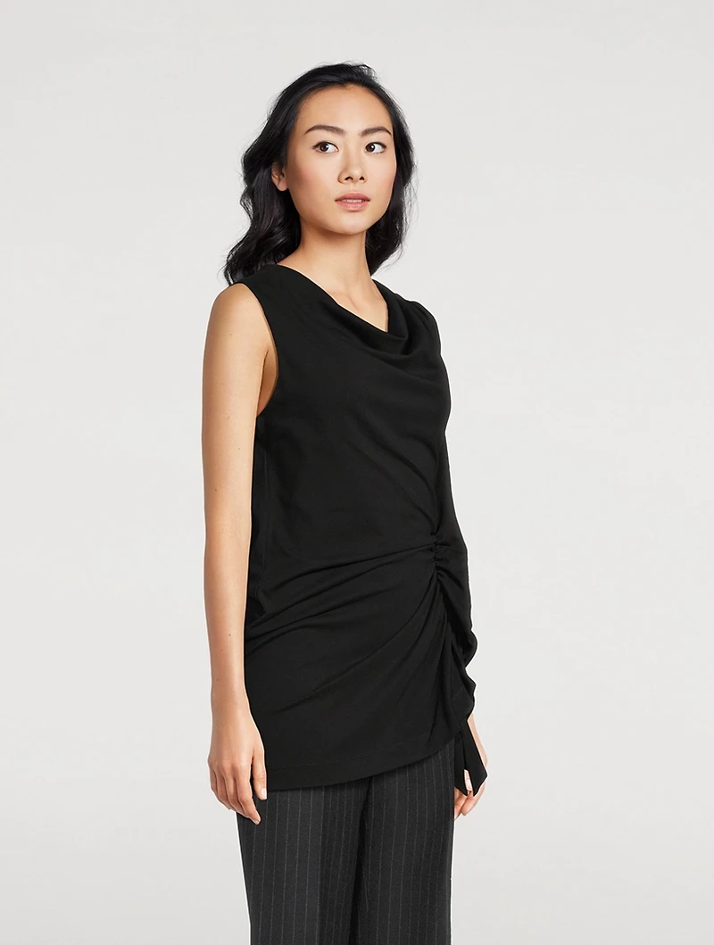 Gathered Sleeveless Top