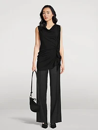 Gathered Sleeveless Top