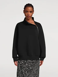 Zip Collar Oversized Sweatshirt