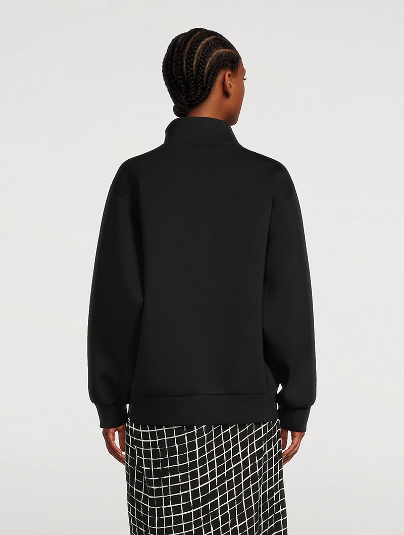 Zip Collar Oversized Sweatshirt