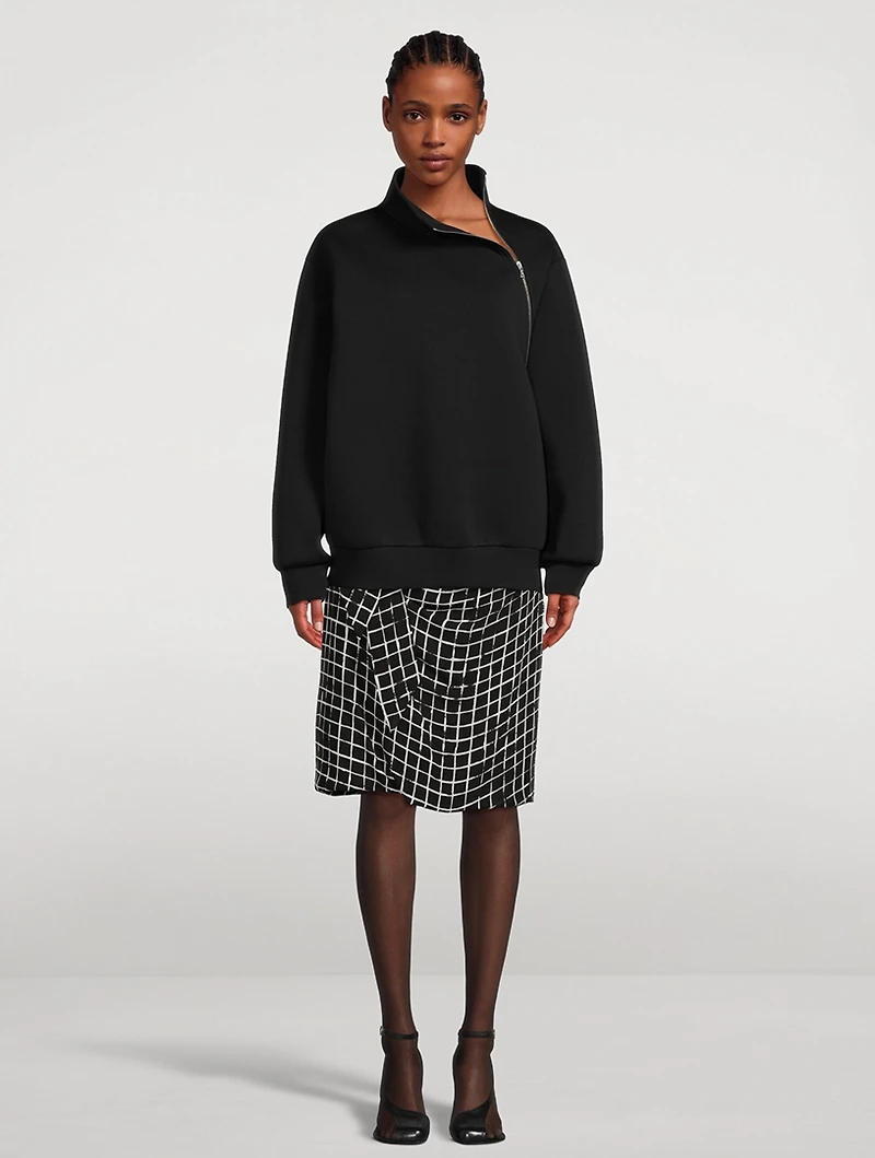 Zip Collar Oversized Sweatshirt