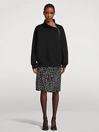 Zip Collar Oversized Sweatshirt