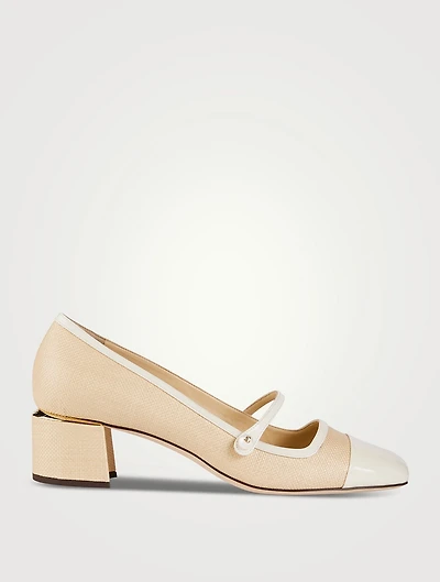 Elisa Raffia Mary Jane Pumps