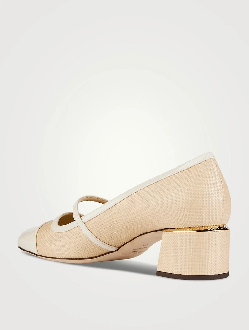 Elisa Raffia Mary Jane Pumps