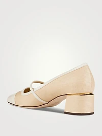 Elisa Raffia Mary Jane Pumps
