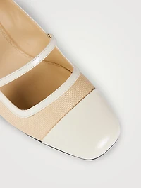 Elisa Raffia Mary Jane Pumps