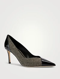 Cass Patent Leather And Herringbone Pumps