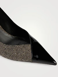 Cass Patent Leather And Herringbone Pumps