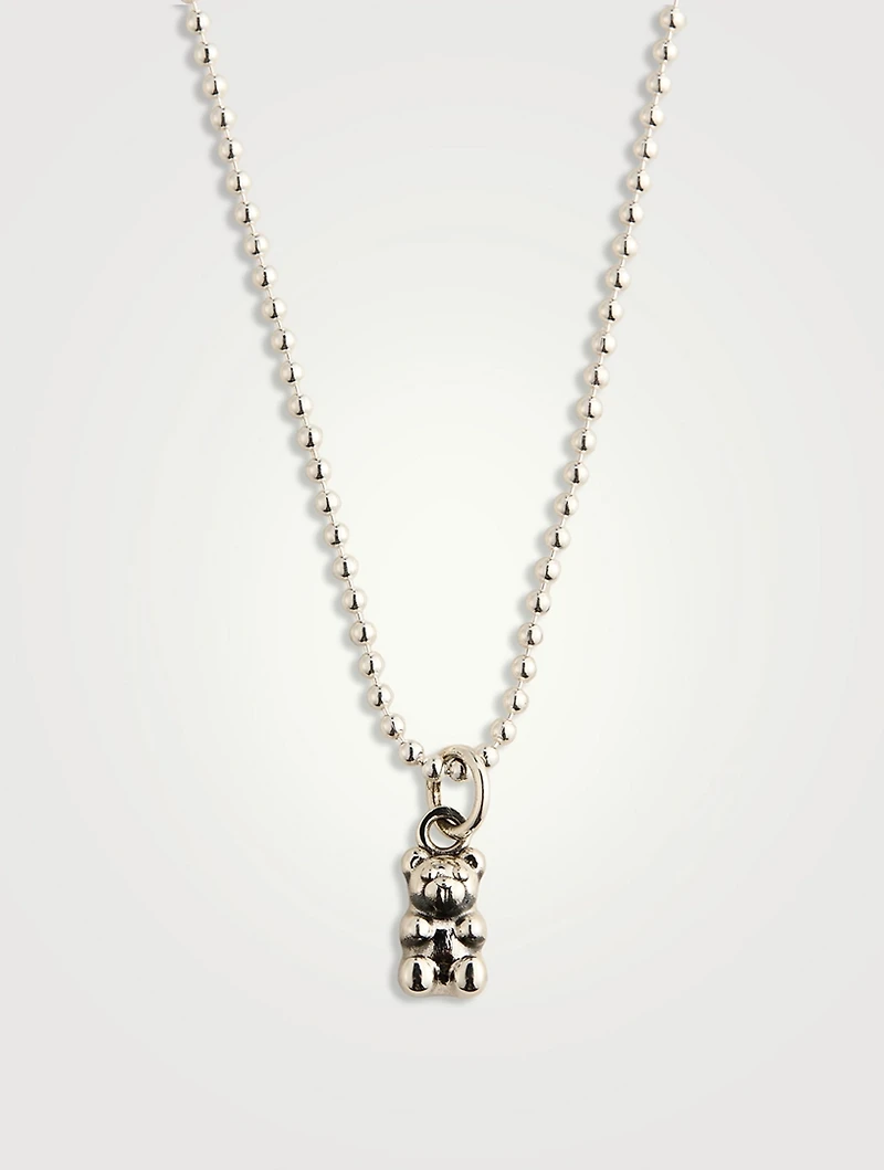 Small Silver Gummie Bear Pendant Necklace