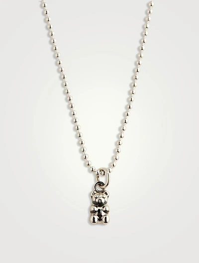 Small Silver Gummie Bear Pendant Necklace