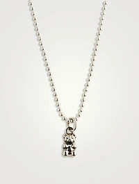 Small Silver Gummie Bear Pendant Necklace