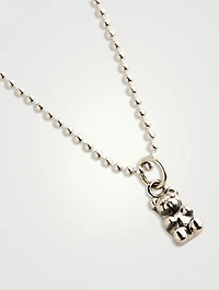 Small Silver Gummie Bear Pendant Necklace