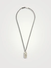 Silver Razor Blade Pendant Necklace