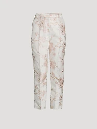 Blossom Jacquard Cigarette Trousers