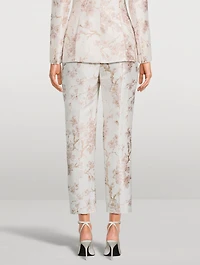 Blossom Jacquard Cigarette Trousers