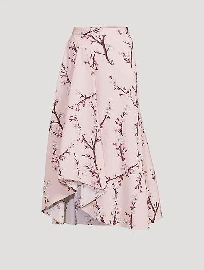 Poplin Midi Skirt Blossom Print