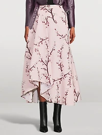 Poplin Midi Skirt Blossom Print