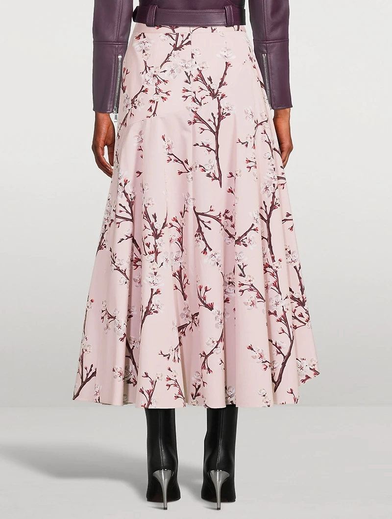 Poplin Midi Skirt Blossom Print