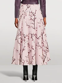 Poplin Midi Skirt Blossom Print