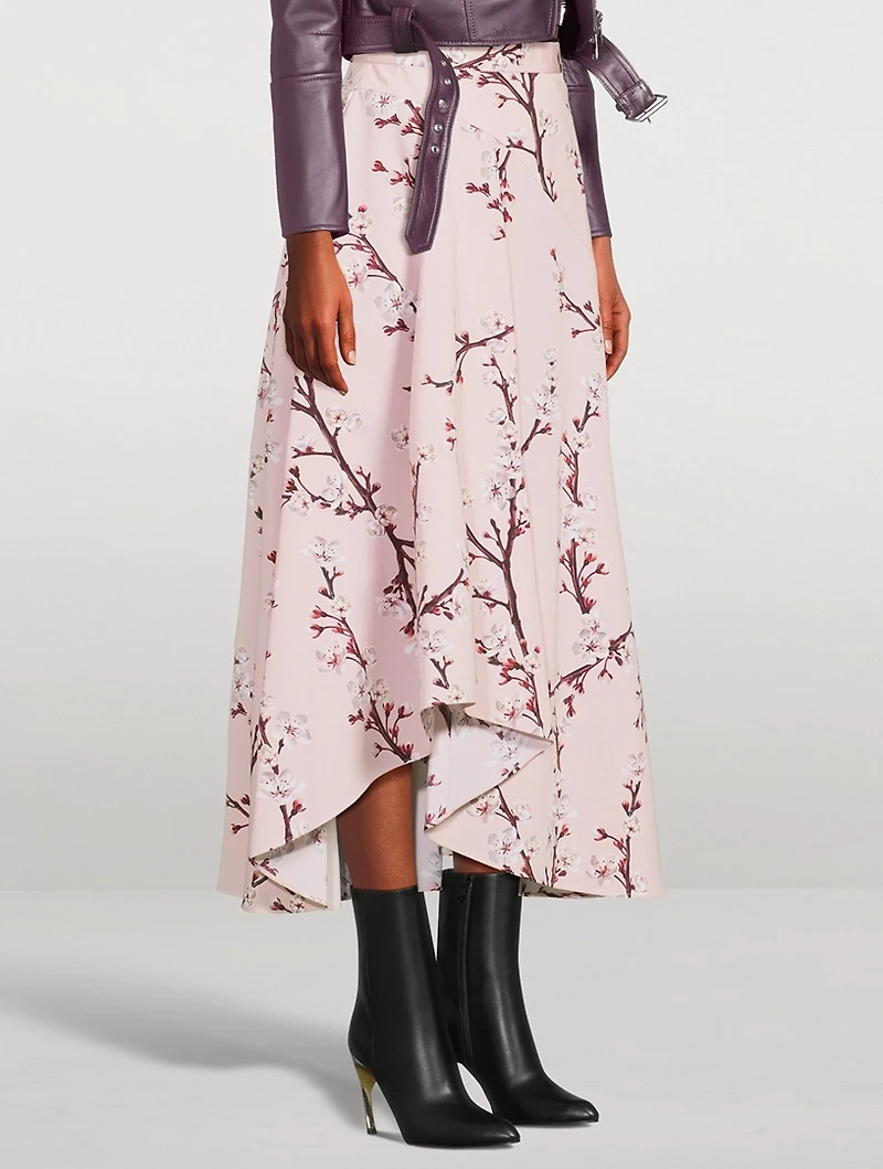Poplin Midi Skirt Blossom Print