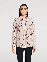Silk Shirt Blossom Print