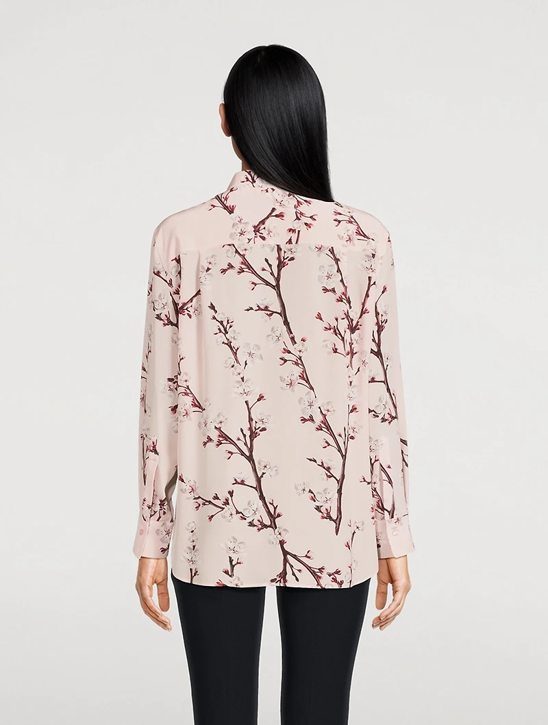 Silk Shirt Blossom Print