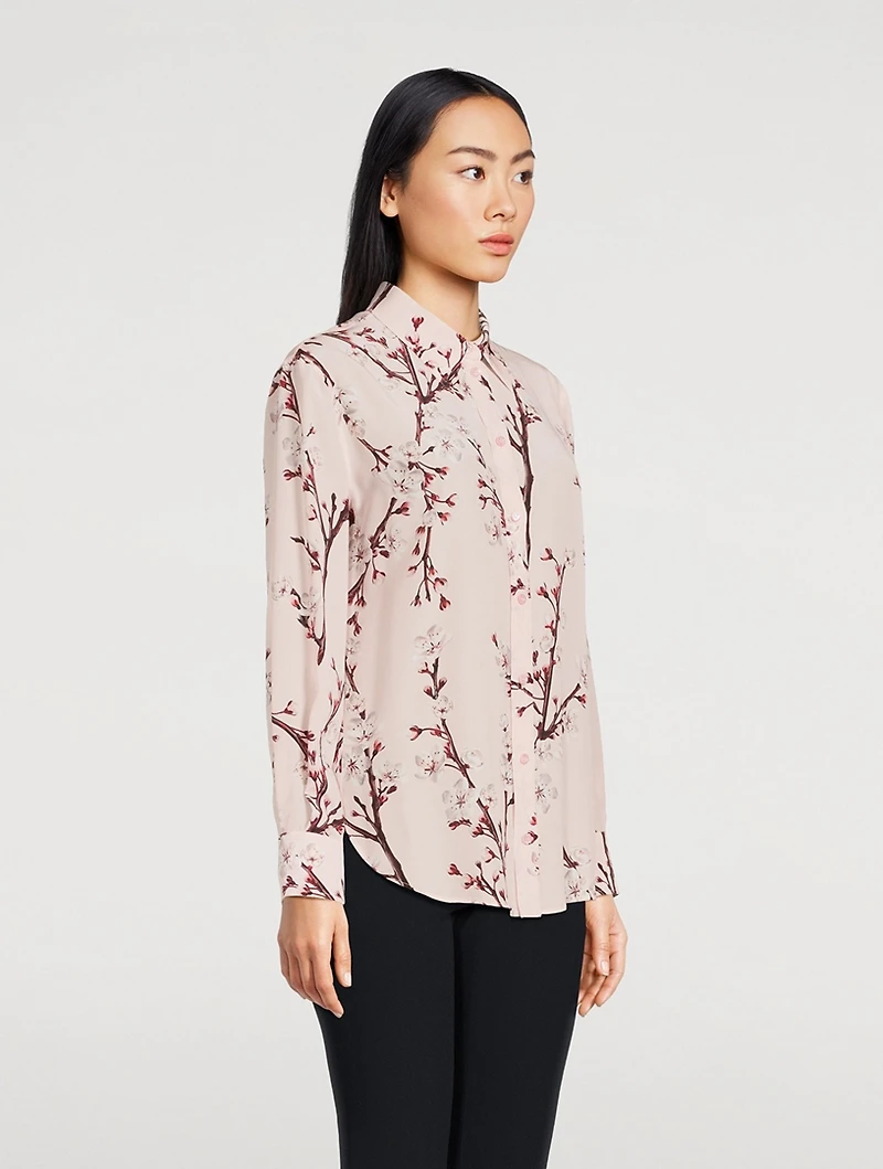 Silk Shirt Blossom Print