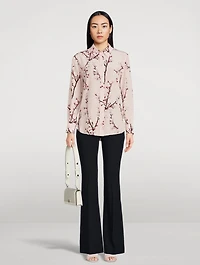 Silk Shirt Blossom Print
