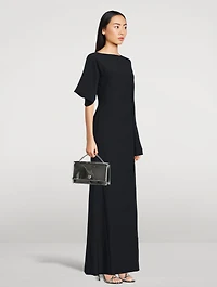 Asymmetric Crêpe Gown