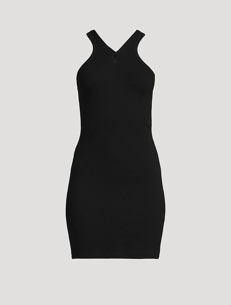 Crisscross Ribbed Mini Dress