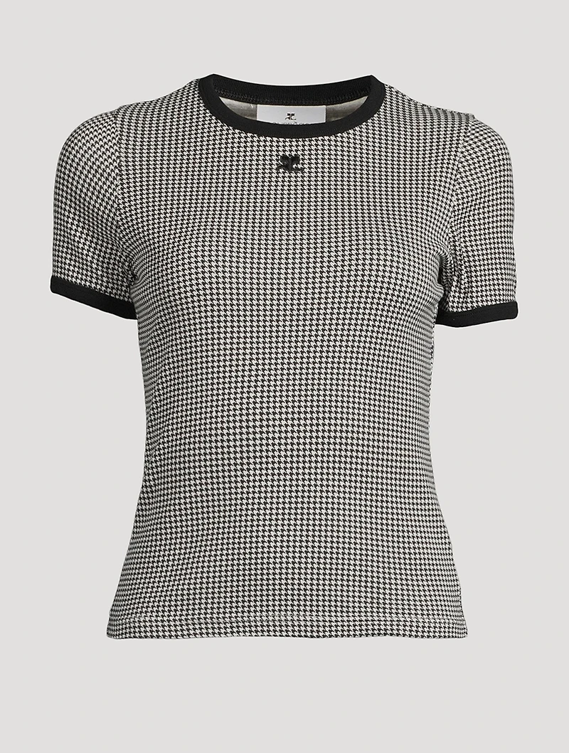 Jersey T-Shirt Houndstooth Print