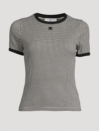 Jersey T-Shirt Houndstooth Print