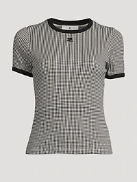 Jersey T-Shirt Houndstooth Print