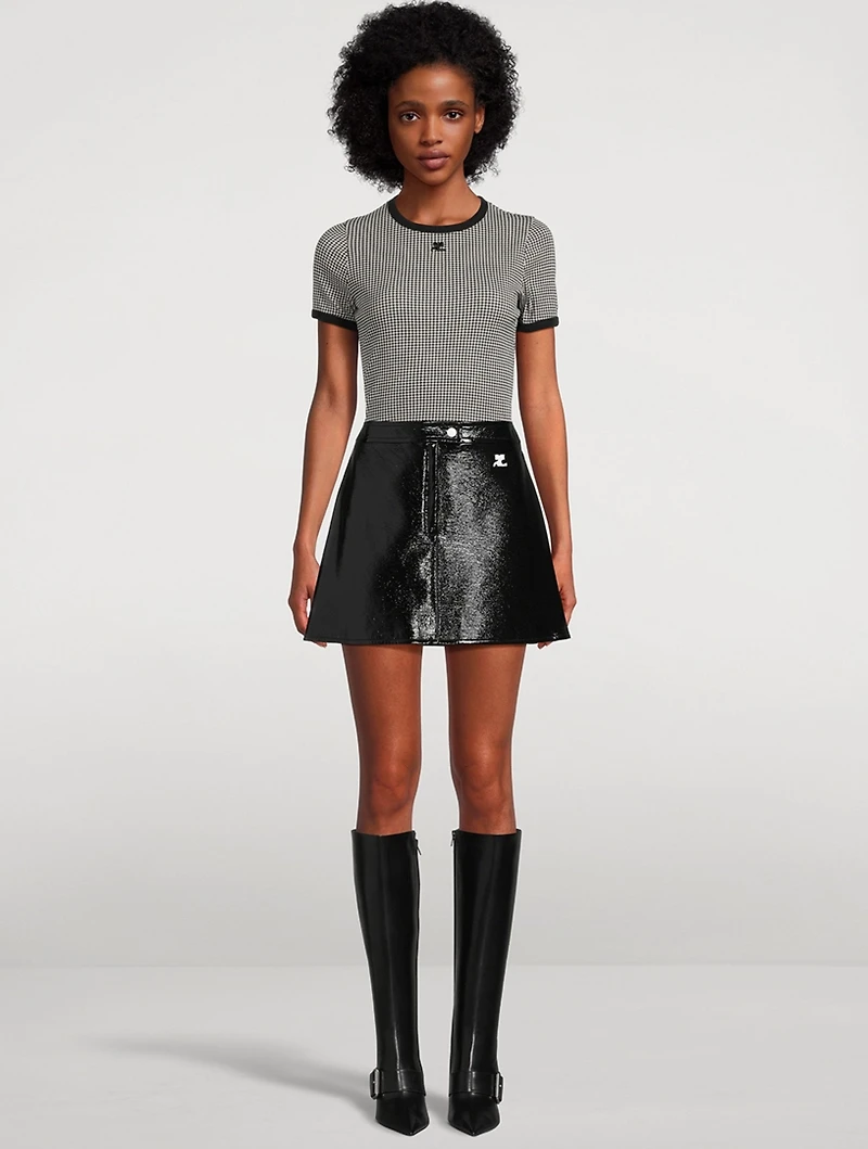 Jersey T-Shirt Houndstooth Print