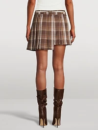 Pleated Mini Skirt Plaid Print