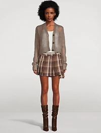 Pleated Mini Skirt Plaid Print
