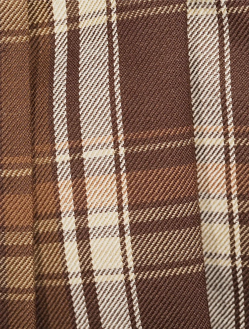 Pleated Mini Skirt Plaid Print