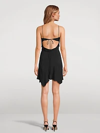 Draped Silk Georgette Mini Dress