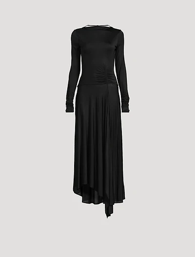 Gathered Jersey Maxi Dress
