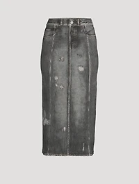 Midi Skirt Denim Print