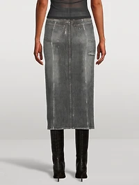 Midi Skirt Denim Print