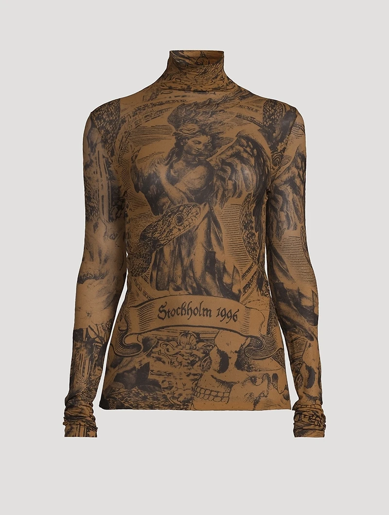 Seamless Turtleneck Angel Print