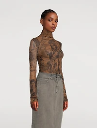 Seamless Turtleneck Angel Print