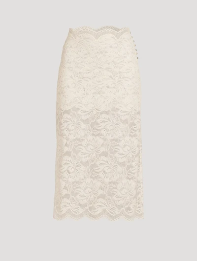Stretch Lace Midi Skirt