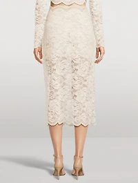 Stretch Lace Midi Skirt